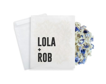 Wedding Confetti Bags - 100% Biodegradable Glassine Bags - Personalised Packets - Wedding Confetti, Petal Confetti, Confetti Packets