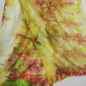 VINTAGE Hand Painted Silk Scarf Abstract Print Handmade Pure Silk Scarf Womens Long Neck Scarf Gift For Her