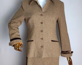 完璧 ARMANI EMPORIO Wool Blazer Designer Luxury Y2K Jacket, ジャケット・アウター