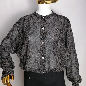 ISABEL MARANT ETOILE Cotton Blouse, Oversized Floral Print Shirt, Y2K French Luxury Designer Top, Long Sleeve Patterned Blouse, Size Xl