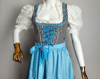 Sleeveless Dirndl Dress, Trachten Austrian Dress, Alpen Bavarian Dress, Traditional Oktoberfest Dress, German Tyrolean Folk Dress, Size S