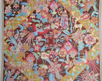 Orientalisk bomullshalsduk, indisk liten fyrkantig halsduk, blommig bandana, unik halsduk, sommarbomullshalsduk, etniskt asiatiskt pannband