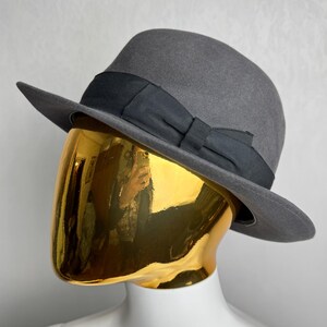 BORSALINO Fedora Hat, 70s Made in Italy Hat, Gray Wool Felt Hat