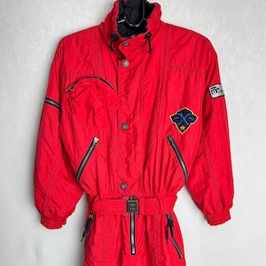 90s Womens Ski Suit, Made In Italy, One Piece Ski Suit, 80s Snowsuit, Vintage Skiwear Jumpsuit, Winter Sports Overall, Snowboard Costume, S