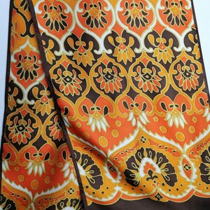 Floral Print Silk Scarf, 60s Silk Neck Scarf, Geometric Long Scarf, Colorful Summer Neck Scarf, Pure Silk Accessories, Vintage Gift For Her