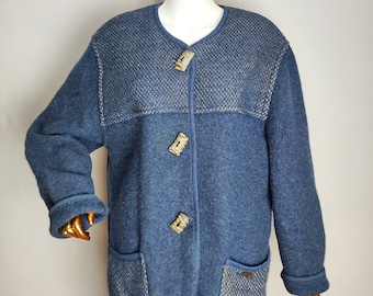 Vintage Tyrolean Boiled Wool Coat by Steinbock, Trachten Jacket