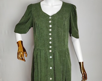 Vestido tradicional dirndl con mangas abullonadas, vestido verde trachten, vestido largo tradicional austriaco, vestido alpino bávaro para la Oktoberfest, vestido popular tirolés, talla XL