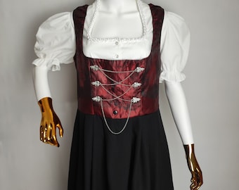 Sleeveless Dirndl Dress, Trachten Austrian Dress, Alpen Bavarian Dress, Traditional Oktoberfest Dress, German Tyrolean Folk Dress, Size XL