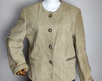 80s Trachten Jacket Linen Blazer Tyrol Austrian Alpen Jacket
