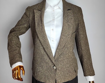 YVES SAINT LAURENT Silk Blazer, Authentic YSl Rive Gauche Jacket, Y2K Haute Couture Jacket, Designer Evening Blazer, Made In France, Size S