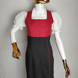 Linen Austrian Dress, Sleeveless Trachten Dress, Traditional Dirndl Maxi Dress, Alpen Bavarian Oktoberfest Dress, Tyrolean Folk Dress, XS S