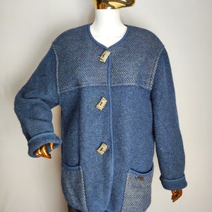 Boiled Wool Jacket, Austrian Wool Cardigan, Oktoberfest Trachten Coat, Tyrolean Bavarian Sweater, Traditional Alpen Folk Jacket, Size XXL