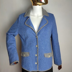Boiled Wool Jacket, Austrian Dirndl Wool Cardigan, Oktoberfest Trachten Knitwear, Tyrol Bavarian Sweater, Traditional Alpen Folk Jacket, L