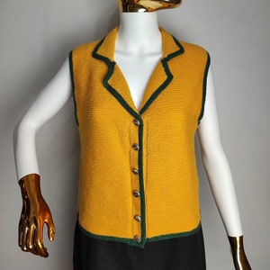 Dirndl Sleeveless Wool Vest, Austrian Knit Cardigan, Oktoberfest Folk Vest, Trachten Tyrol Sweater, Traditional Bavarian Knitwear, Size M