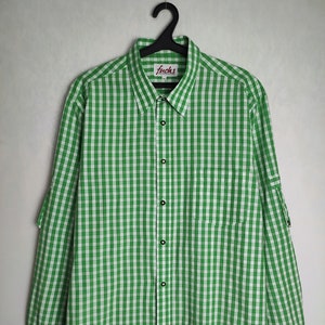 Mens Trachten Shirt, Traditional Alpen Shirt, Long Sleeve Austrian Shirt, Oktoberfest Folk Button Up, Tyrol Bavarian German Shirt, Size XXL