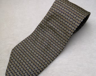 RENATO BALESTRA Silk Tie, Italian Designer Necktie, Geometric Pattern Tie, Men Suit Accessories, Statement Neck Tie, Vintage Gift For Him