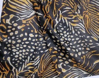 Animal Print Silk Scarf, 90s Silk Neck Scarf, Leopard Pattern Long Silk Scarf, Women Summer Neck Scarf, Pure Silk Accessories, Gift For Her