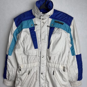 DESCENTE Ski Jacket, 90s Mens Ski Jacket, Japanese Brand Skiing Jacket, Unisex Winter Jacket, 1990s Retro Skiwear, White Snowboard Jacket, M