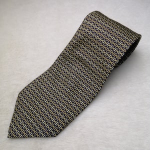 RENATO BALESTRA Silk Tie, Italian Designer Necktie, Geometric Pattern Tie, Men Suit Accessories, Statement Neck Tie, Vintage Gift For Him