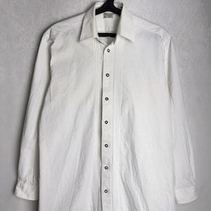 Camicia Trachten da uomo, camicia bianca tradizionale alpina, camicia austriaca a maniche lunghe, camicia folk dell&#39;Oktoberfest con bottoni, camicia tedesca bavarese del Tirolo, M