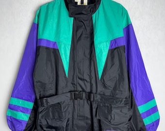 Vintage 90s Gray Zip-up Windbreaker Jacket - Etsy