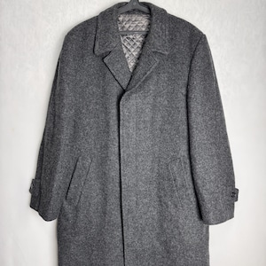 Austrian Loden Wool Coat, Mens Alpen Wool Jacket, 80s Gray Trachten Overcoat, Oktoberfest Tyrol Folk Jacket, German Bavarian Coat, Size XXL