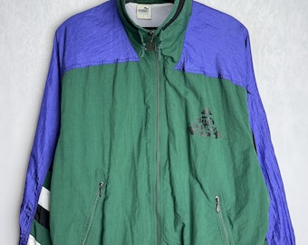 Leopard Vintage 90s Color Block Windbreaker Jacket / Size D 7 - Etsy