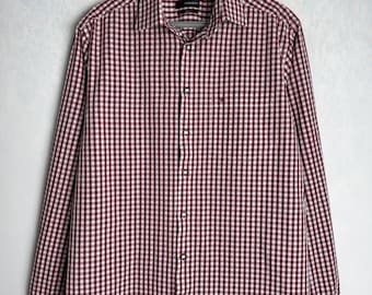 Camisa Trachten para hombre, camisa tradicional alpina, camisa austriaca de manga larga, camisa folclórica Oktoberfest con botones, camisa alemana bávara del Tirol, talla M