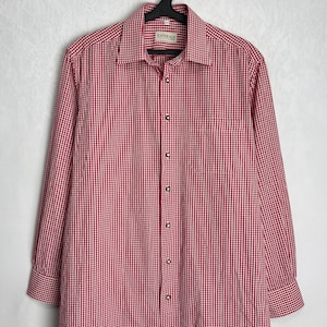 Mens Cotton Trachten Shirt, Traditional Alpen Shirt, Long Sleeve Austrian Shirt, Oktoberfest Folk Button Up, Tyrol Bavarian German Shirt, XL