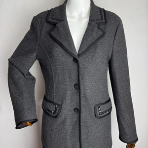 GEIGER Boiled Wool Jacket, Austrian Wool Cardigan, Oktoberfest Trachten Coat, Tyrol Bavarian German Sweater, Dirndl Alpen Folk Jacket, M