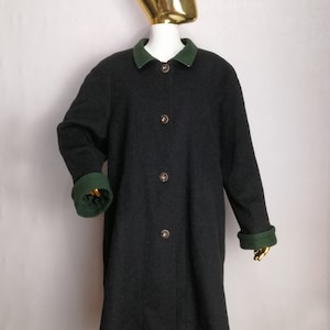 Loden Wool Coat, Womens Austrian Wool Jacket, Tyrol Trachten Overcoat, Oktoberfest Dirndl Folk Jacket, German Bavarian Alpen Coat, Size XXL