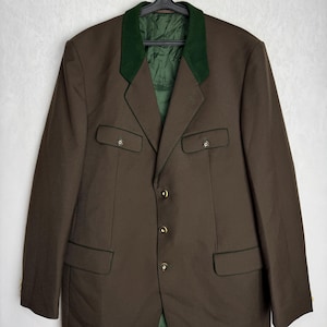 Men Trachten Jacket, Austrian Loden Wool Jacket, Traditional Tyrol Folk Blazer, Oktoberfest Costume Jacket, German Bavaria Alpen Jacket, XXL
