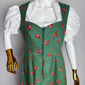 Sleeveless Floral Dirndl Dress, Trachten Austrian Dress, Alpen Bavarian Dirndl, Traditional Oktoberfest Dress, German Tyrolean Folk Dress, M