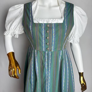 Sleeveless Floral Dirndl Dress, Trachten Austrian Dress, Alpen Bavarian Dirndl, Traditional Oktoberfest Dress, German Tyrolean Folk Dress, M