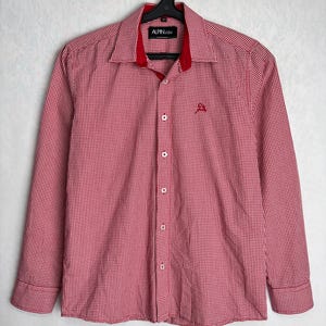 5&#39;5&quot; Boys Trachten Check Shirt, Traditional Alpen Shirt, Long Sleeve Austrian Shirt, Oktoberfest Folk Button Up, Tyrol Bavarian German Shirt