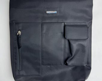 DOLCE & GABBANA Vintage Nylon Tasche, Y2K Italienischer Luxus Designer Geldbörse, Minimalistische Schwarze Gürteltasche Mit Vordertaschen, DG authentische Geldbörse