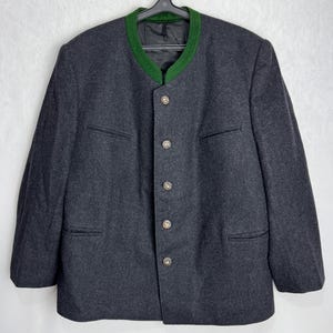 Men Trachten Jacket, Austrian Loden Wool Jacket, Traditional Tyrol Folk Blazer, Oktoberfest Costume Jacket, German Bavaria Alpen Jacket, XXL