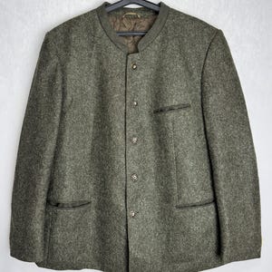 Men Trachten Jacket, Austrian Loden Wool Jacket, Traditional Tyrol Folk Blazer, Oktoberfest Costume Jacket, German Bavaria Alpen Jacket, XXL