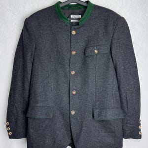 Mens Trachten Jacket, Austrian Loden Wool Jacket, Traditional Tyrol Folk Blazer, Oktoberfest Costume Jacket, German Bavarian Alpen Jacket, S
