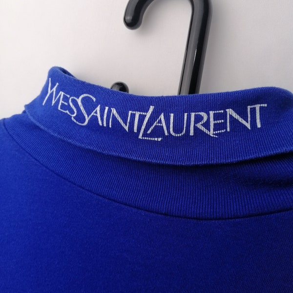 YVES SAINT LAURENT Vintage Maglione Uomo anni '90 YSl Pour Homme Felpa Oversize Designer Francese Pullover Monogram Dolcevita Maglione