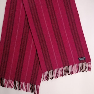 BURBERRY Lambswool Scarf, Authentic Burberrys Of London Muffler Scarf, Made In England Designer Striped Scarf, Unisex Wool Winter Scarf Gift