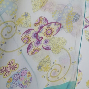 SALVATORE FERRAGAMO Vintage Silk Scarf Italian Luxury Designer Pure Silk Scarf Floral Heart Print Womens Long Neck Scarf Gift For Her