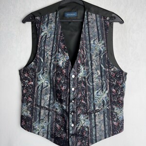 Silver Vest L Patterned Vest Mens Boho Vest Mens Vest Wedding Mens  Waistcoat Vest Suit Vest Sleeveless Jacket Mens Hippie Vest Floral Vest -  Etsy