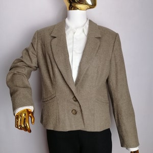 CANALI Women Wool Blazer, Single Breast Classic Blazer, Wool Office Suit Jacket, Italian Formal Jacket, Minimalist Chic Beige Blazer, Size M