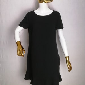 DIANE VON FURSTENBERG Little Black Dress, Dvf Designer Classic Dress, Y2K Minimalist Short Sleeve Dress, Simple Formal Midi Dress, Size M