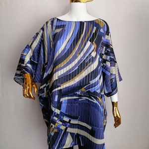 Tunique en soie MARINA RINALDI, haut en soie surdimensionné italien, chemisier d'été à imprimé géométrique, haut de créateur de luxe, vêtements grande taille pour femmes, taille 4XL