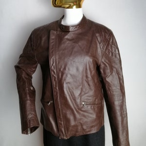 PAUL SMITH Leather Jacket, 90s Designer Motorcycle Jacket, Unisex Brown Biker Jacket, Real Leather Zipped Jacket, Mens Aviator Pilot Jacket