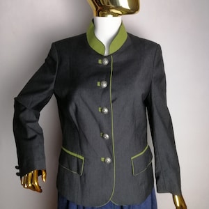 Dirndl Loden Wool Blazer, Oktoberfest Trachten Jacket, Traditional Austrian Jacket, Tyrol Folk Blazer, German Bavarian Alpen Jacket, Size M