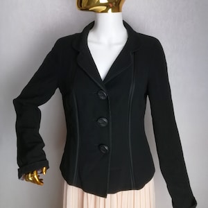 MAX MARA Wool Blend Jacket, Elegant Black Blazer, 90s Italian Designer Blazer, Ladies Classic Office Jacket, Womens Minimalist Fashion, L