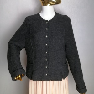 Austrian Wool Cardigan, Dirndl Folk Cardigan, Traditional Trachten Sweater, Oktoberfest Tyrol Cardigan, German Bavarian Alpen Knitwear, XL